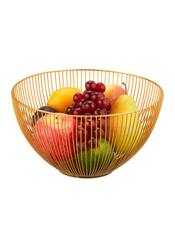 relaxdays Obstschale in Gold - (H)14 x Ø 25 cm