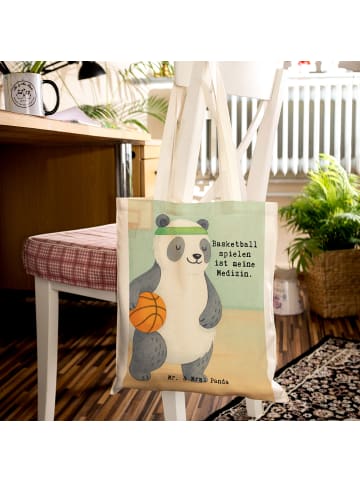 Mr. & Mrs. Panda Tragetasche Panda Basketball Design mit Spruch in Weiß