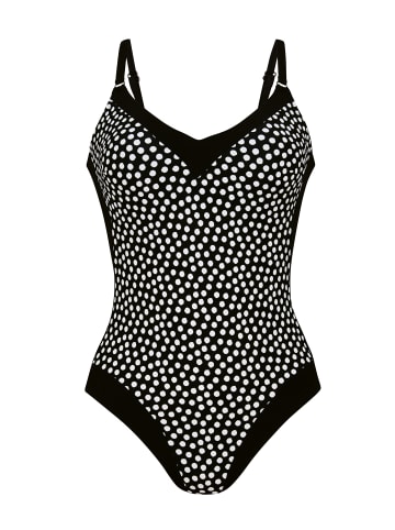 ROSA FAIA Badeanzug Summer Dot in Schwarz-Weiß