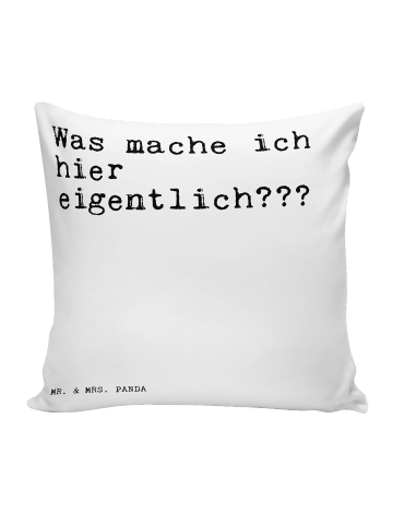 Mr. & Mrs. Panda Dekokissen Was mache ich hier... mit Spruch in Weiß