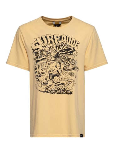 King Kerosin King Kerosin Classic T-Shirt Front Print Mermaid Monster in senf