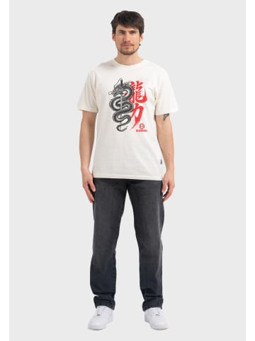 OLDSKULL T-Shirt Asian Dragon Kanji Graphic in Off White