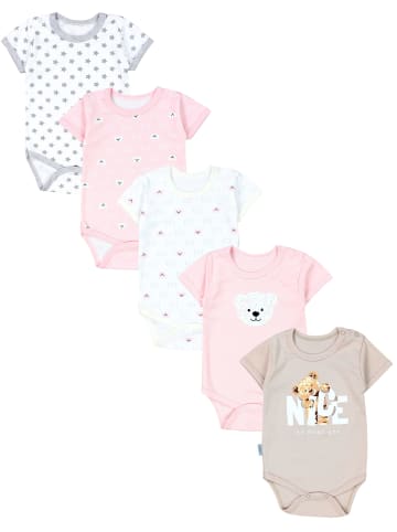 TupTam Mädchen Baby Body Kurzarm 5er Pack in rosa Modell 1