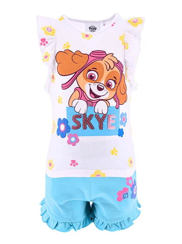 Paw Patrol 2tlg. Outfit T-Shirt & Shorts Paw Patrol Skye in Weiß