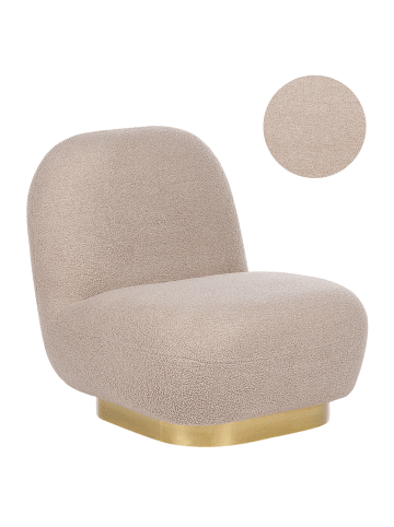 Beliani Sessel LOVIISA in Beige/Gold - (W) 62 x (H) 76 x (L) 70 cm
