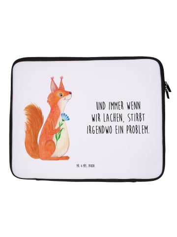 Mr. & Mrs. Panda Notebook Tasche Eichhörnchen Blume mit Spruch in Weiß