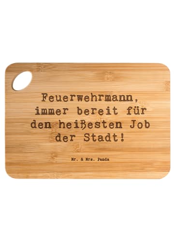Mr. & Mrs. Panda Hackbrett Spruch Feuerwehrmann Held mit Spruch in Braun
