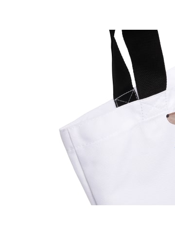 Mr. & Mrs. Panda Tasche Hund Blume mit Spruch in Weiß