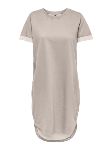 JACQUELINE de YONG Lockeres Kleid Shirtkleid JDYIVY Rundhals Midi Dress Tunika in Beige