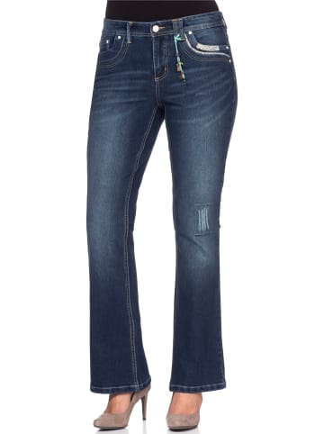 sheego by Joe Browns Bootcut-Jeans in dark blue denim