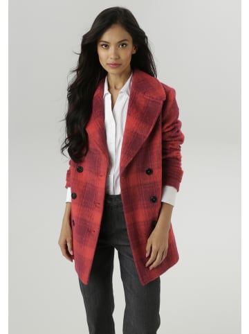 Aniston SELECTED Cabanjacke in hellrot-dunkelrot-lila-kariert