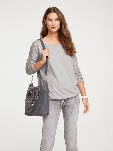 Heine Spitzen-Shirt in grau-melange