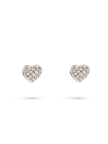 s.Oliver Ohrstecker Heart in silber/rosa