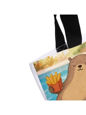 Mr. & Mrs. Panda Shopper Otter Schwimmbad Pommes Design mit Spruch in Weiß