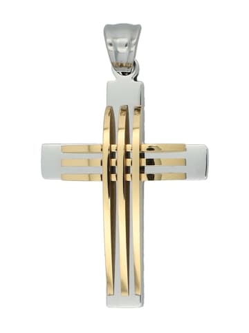 Adeliás Herren Anhänger – Kreuzanhänger aus Edelstahl in silber