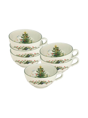 Seltmann Weiden 6er Set Teetassen Marieluise Weihnachten 210 ml in weiß-grün