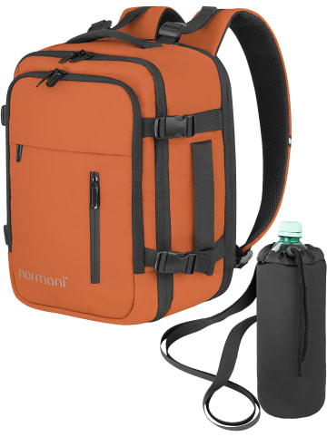 normani Erweiterbarer Handgepäck-Rucksack mit Flaschentasche in Orange