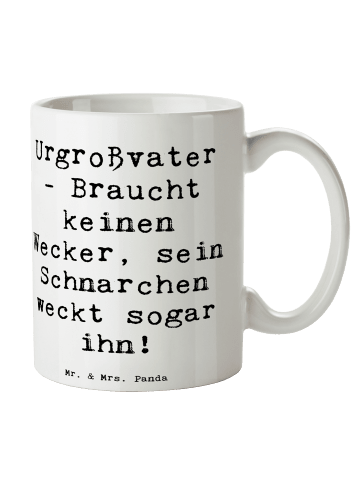 Mr. & Mrs. Panda Tasse Urgroßvater Schnarchen mit Spruch in Weiß