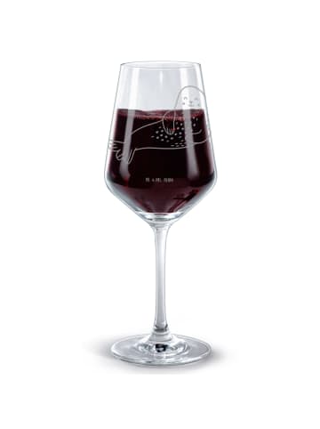 Mr. & Mrs. Panda Weinglas Robbe Lachen ohne Spruch in Transparent