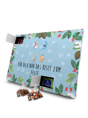 Mr. & Mrs. Panda Adventskalender Big Einheit mit Spruch in Eisblau