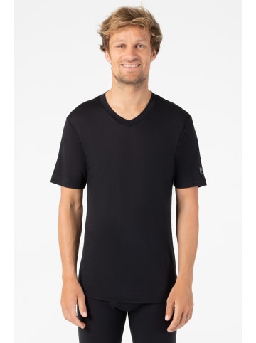 super.natural Merino T-Shirt M BASE V-NECK TEE 140 in schwarz