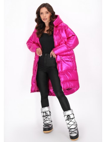 faina Women Coat in fuchsia pink