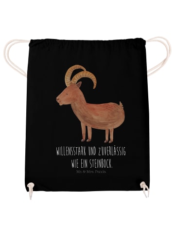 Mr. & Mrs. Panda Sportbeutel Sternzeichen Steinbock mit Spruch in Schwarz