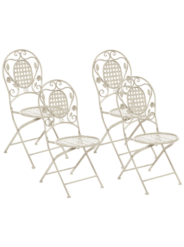 Beliani 4er-Set Esszimmerstuhl BIVIO in Weiß