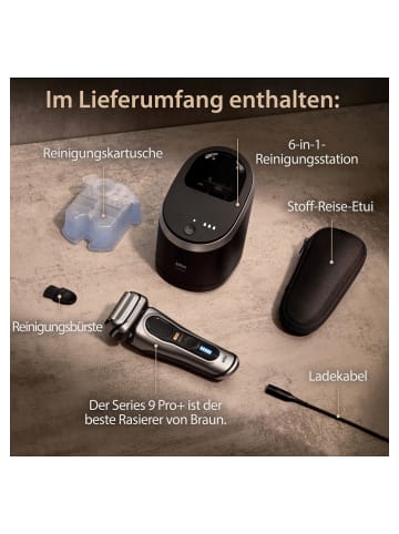 Braun Elektrischer Rasierer für Männer "Series 9 9567cc" in Silber