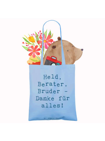 Mr. & Mrs. Panda Stofftragetasche Spruch Held Bruder mit Spruch in Sky Blue