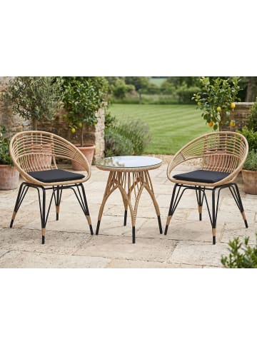 Beliani 5-tlg Bistro Set PELLARO in Naturfarben/Beige/Schwarz