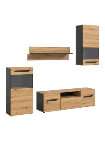 ebuy24 Regal Caserta Eiche 253 x 40 cm