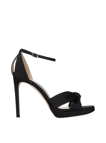 Jimmy Choo Schwarz Satin Plateau Sandalen
