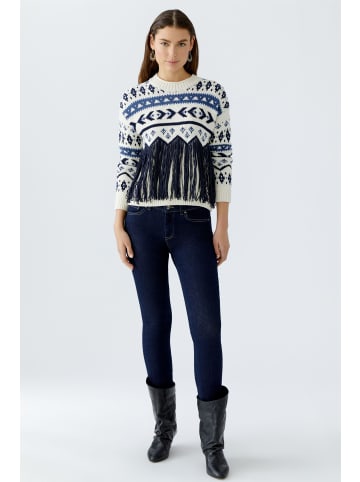 Oui Pullover in white blue