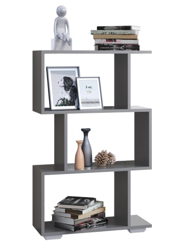 VCM  Holz Raumteiler Stand Regal Deko Bücher Palusa M in Anthrazit