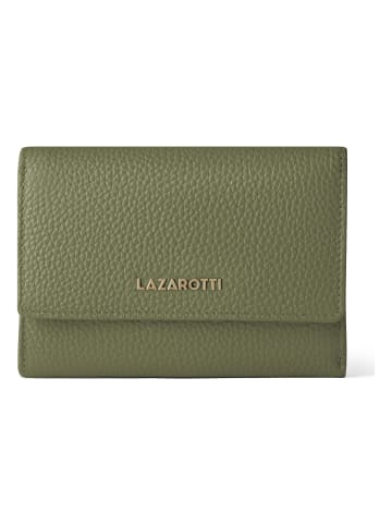 Lazarotti Bologna Leather XL Geldbörse mit Zip-Around Fach Leder 14 cm olive