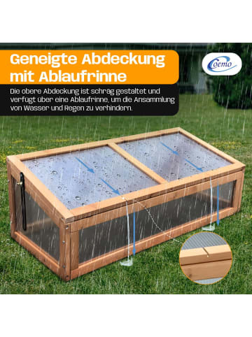 Coemo Hochbeet aus Holz mit Pflanzfolie in Natur