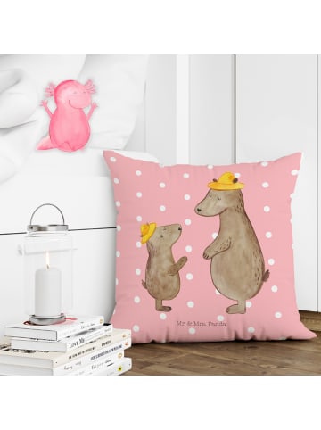 Mr. & Mrs. Panda Kuschelkissen Bären mit Hut ohne Spruch in Rot Pastell