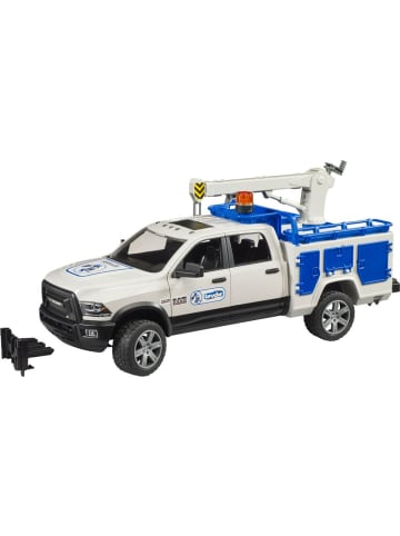 bruder Spielzeugauto 02509 RAM 2500 Service Truck mit Kran und Rundumleuchte - 4-9 J