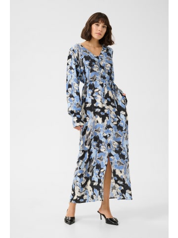 Kaffe Kleid KAjodie Loose fit in Black/Blue Graphic Strokes