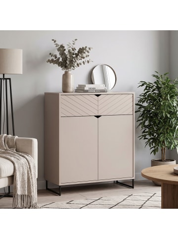 Feldmann-Wohnen Highboard Caseres Kaschmir | schwarz 80 / 38 / 96cm