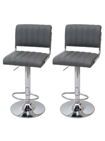 MCW 2er-Set Barhocker F17 mit Lehne, Grau