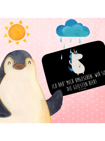 Mr. & Mrs. Panda Badematte Einhorn Mann mit Spruch in Schwarz