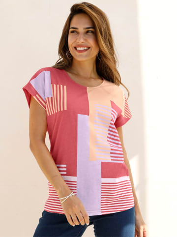 Sieh an! Kurzarm-Shirt in grapefruit-flieder-bedruckt