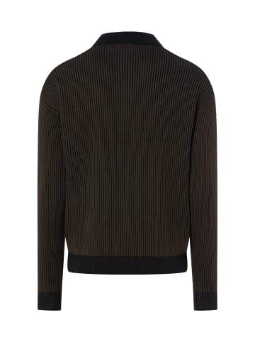 PEGADOR Strickjacke Haflong in schwarz khaki - 0001