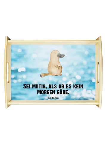Mr. & Mrs. Panda Servier Tablett Schnabeltier Mut mit Spruch in OZeichenanblue