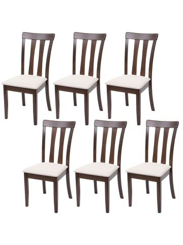MCW 6er-Set Küchenstuhl G46, Dunkles Gestell, beige
