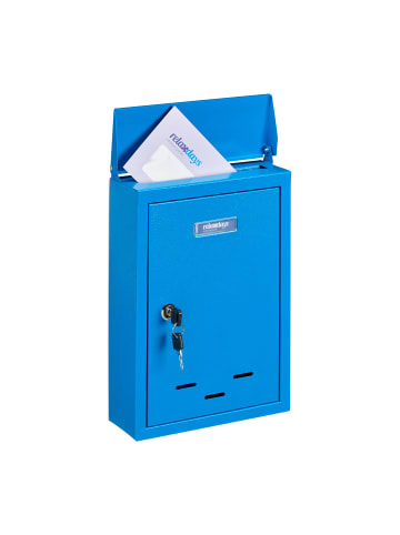 relaxdays Briefkasten in Blau