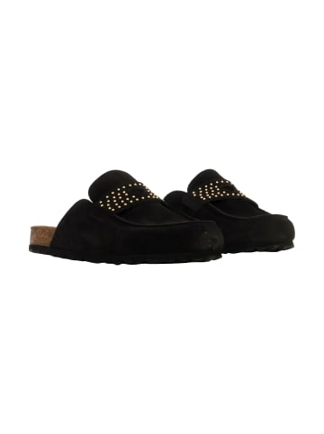 Divine Factory Noga Gassirette Leder Mokassin Mules Nieten Schwarz