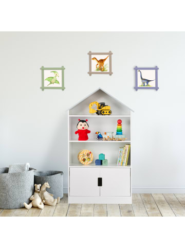relaxdays Kinderregal in Weiß/ Grau - (B)68 x (H)115 x (T)28 cm